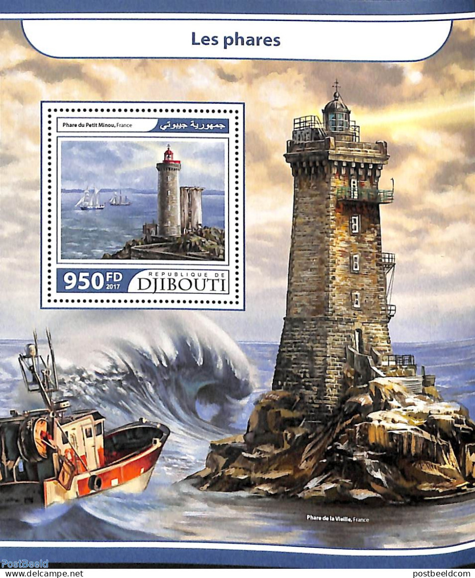 Djibouti 2017 Lighthouse S/s, Mint NH, Transport - Various - Ships And Boats - Lighthouses & Safety At Sea - Ships