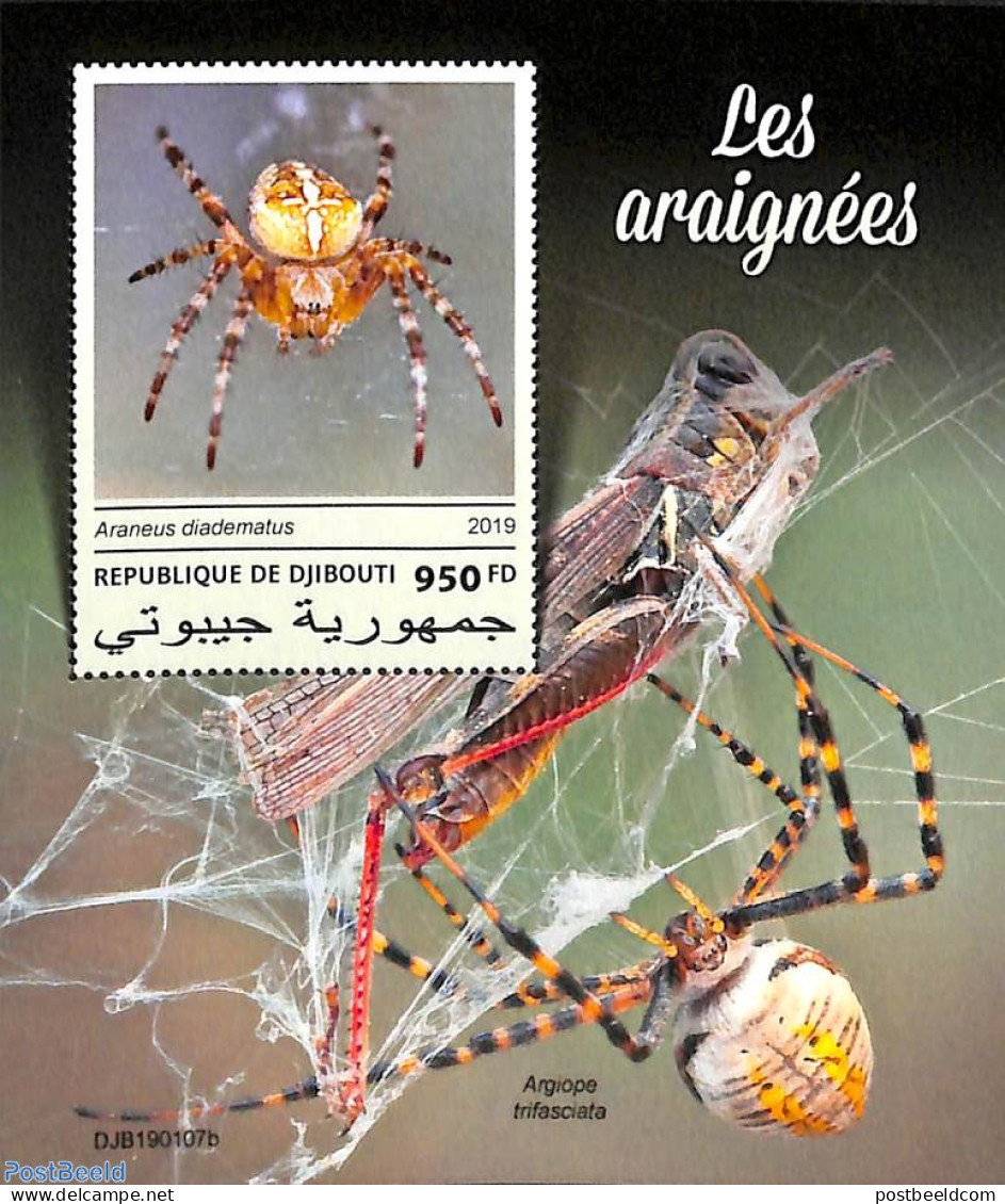 Djibouti 2019 Spiders S/s, Mint NH, Nature - Animals (others & Mixed) - Dschibuti (1977-...)