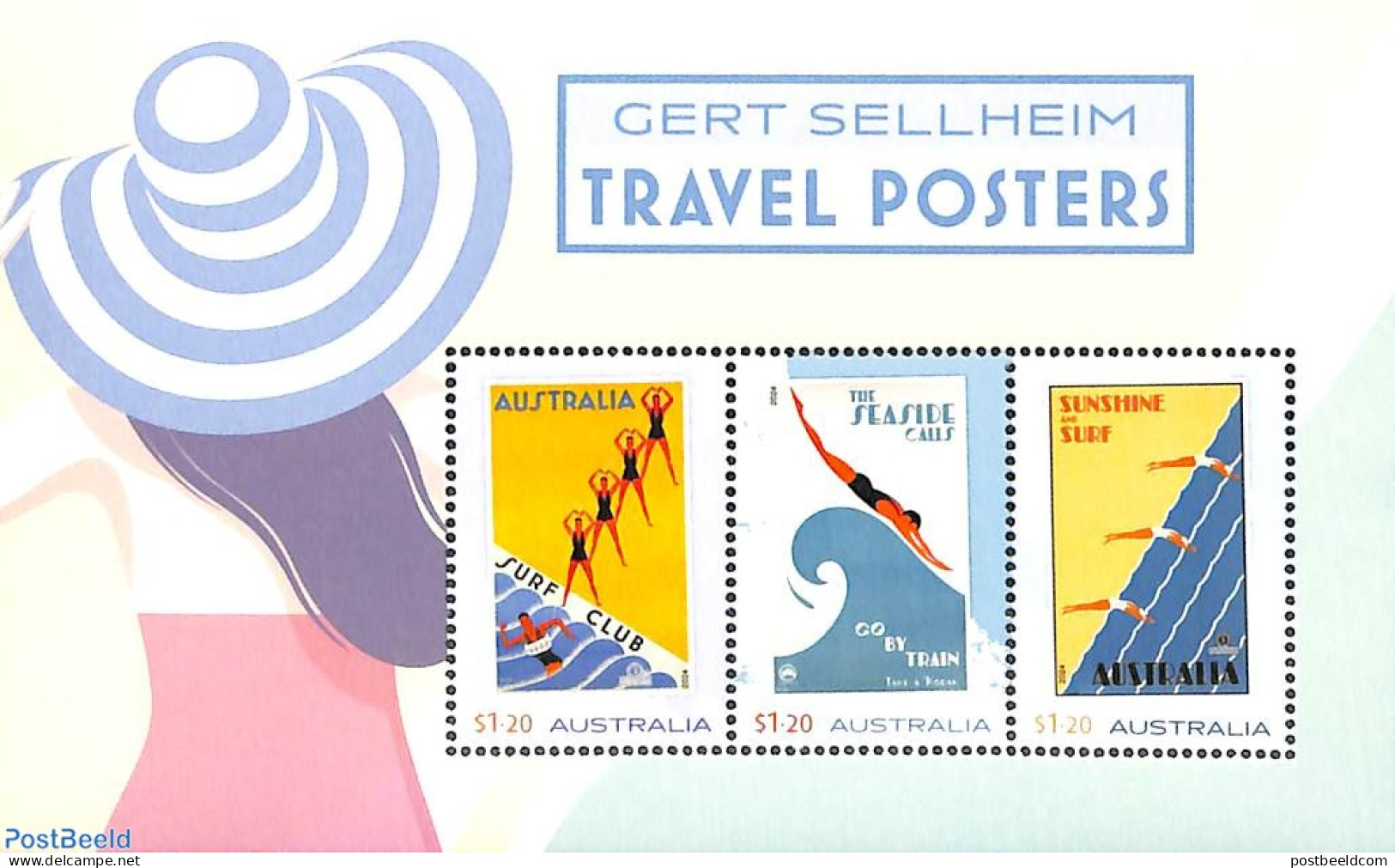 Australia 2024 Travel Posters S/s, Mint NH, Sport - Various - Swimming - Tourism - Art - Poster Art - Unused Stamps