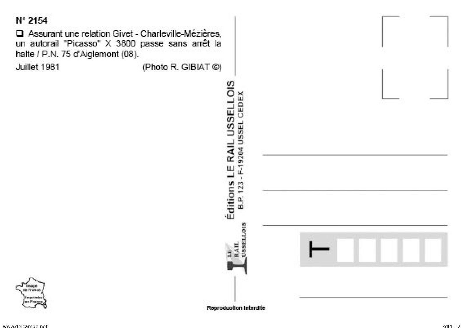 RU 2154 - Autorail Picasso X 3800 En Gare - AIGLEMONT - Ardennes - SNCF - Estaciones Con Trenes