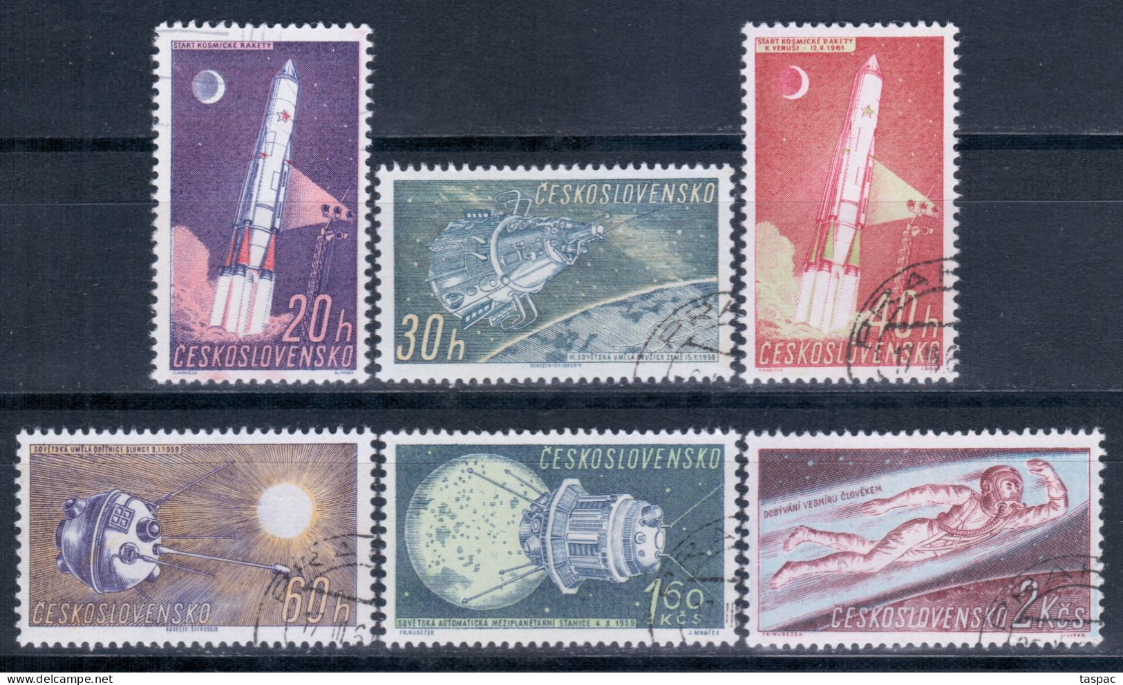 Czechoslovakia 1961 Mi# 1252-1257 Used - Soviet Space Research - Europe