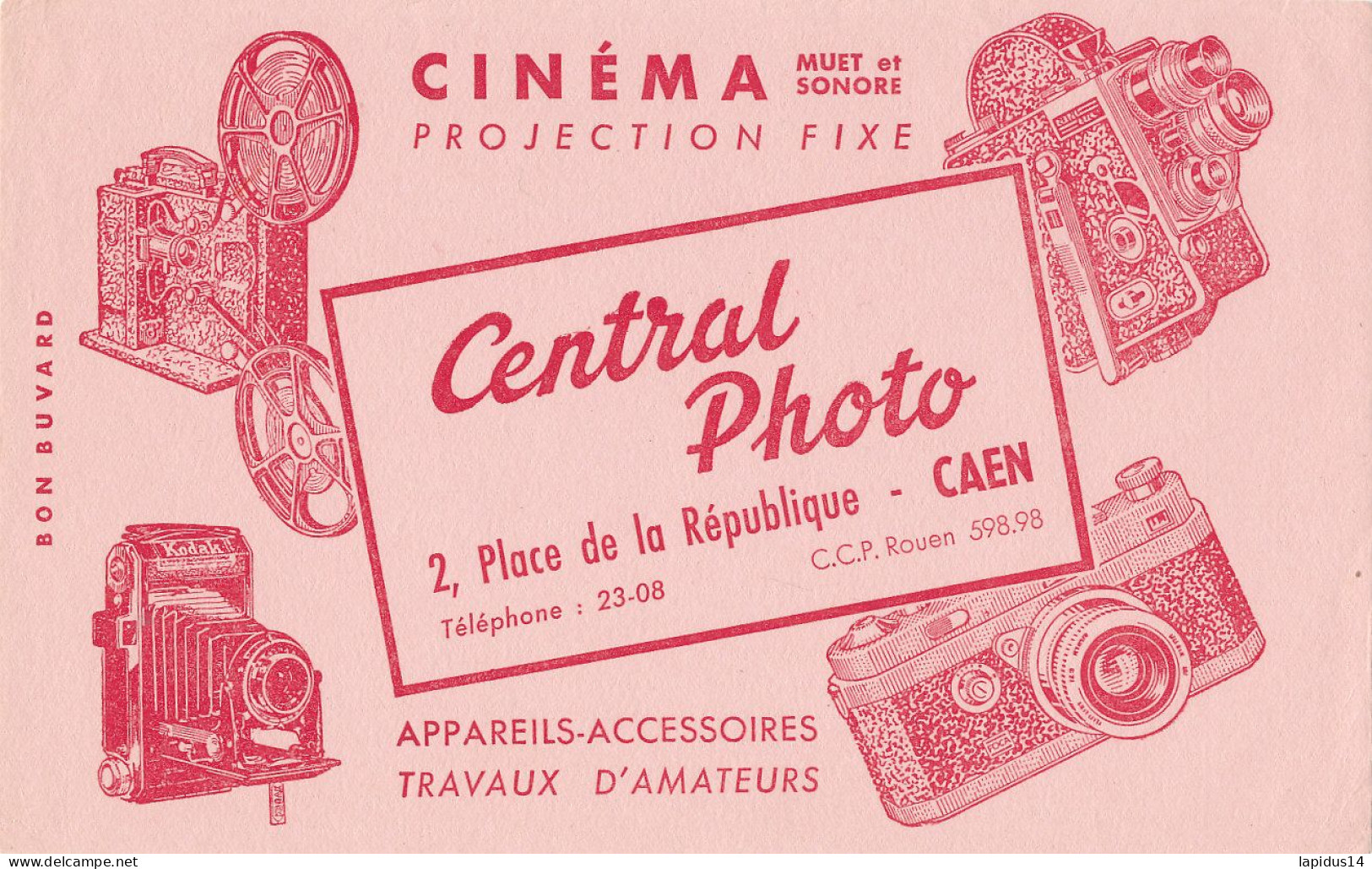 BU 2810 -  BUVARD   CINEMA  CENTRAL PHOTO  CAEN - P