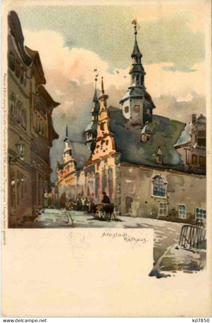 Arnstadt - Rathaus - Litho - Arnstadt