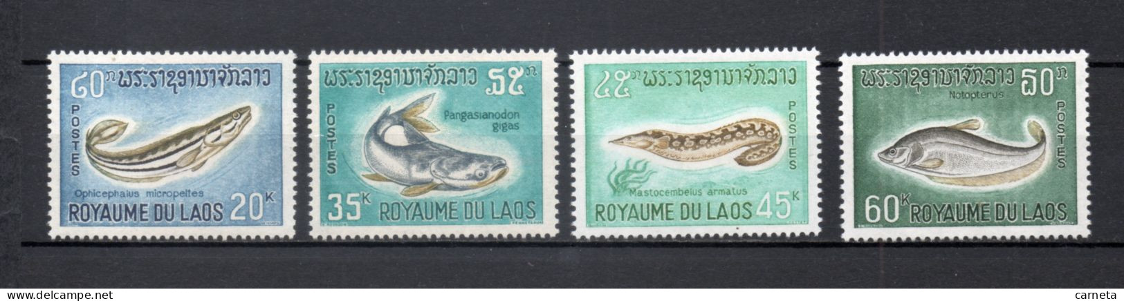 LAOS   N° 156 à 159    NEUFS SANS CHARNIERE    COTE 9.00€   POISSON ANIMAUX FAUNE - Laos