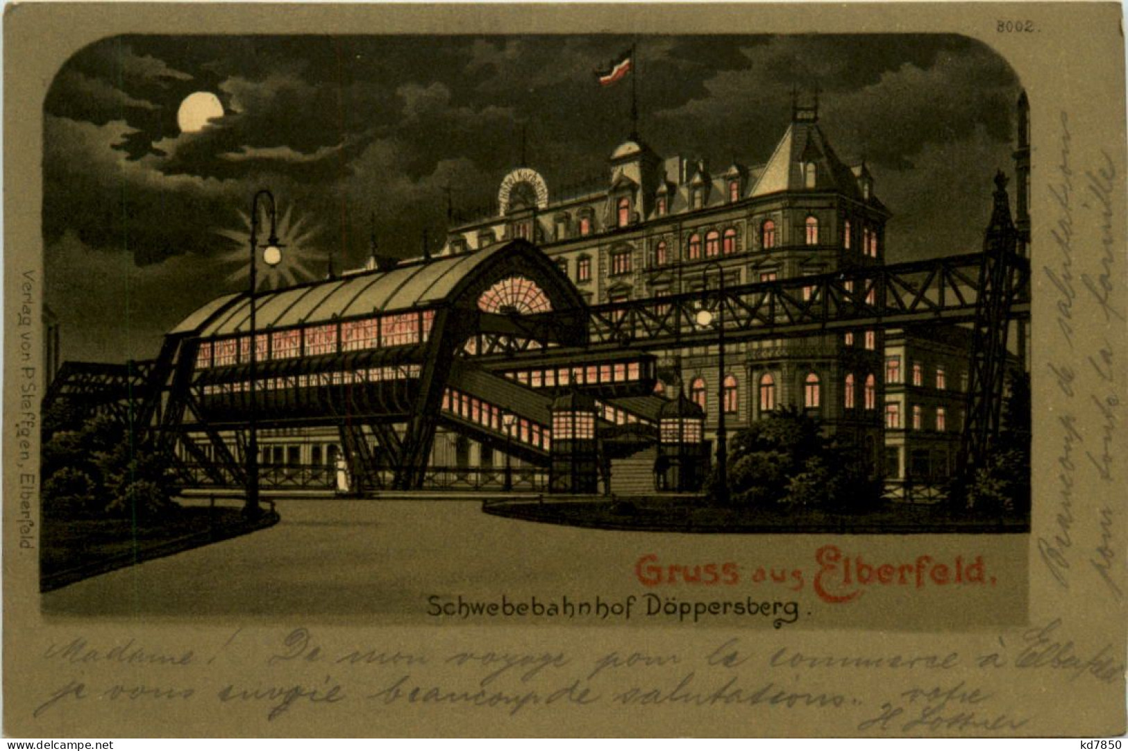 Gruss Aus Elberfeld - Schwebebahnhof Döppersberg - Litho - Wuppertal