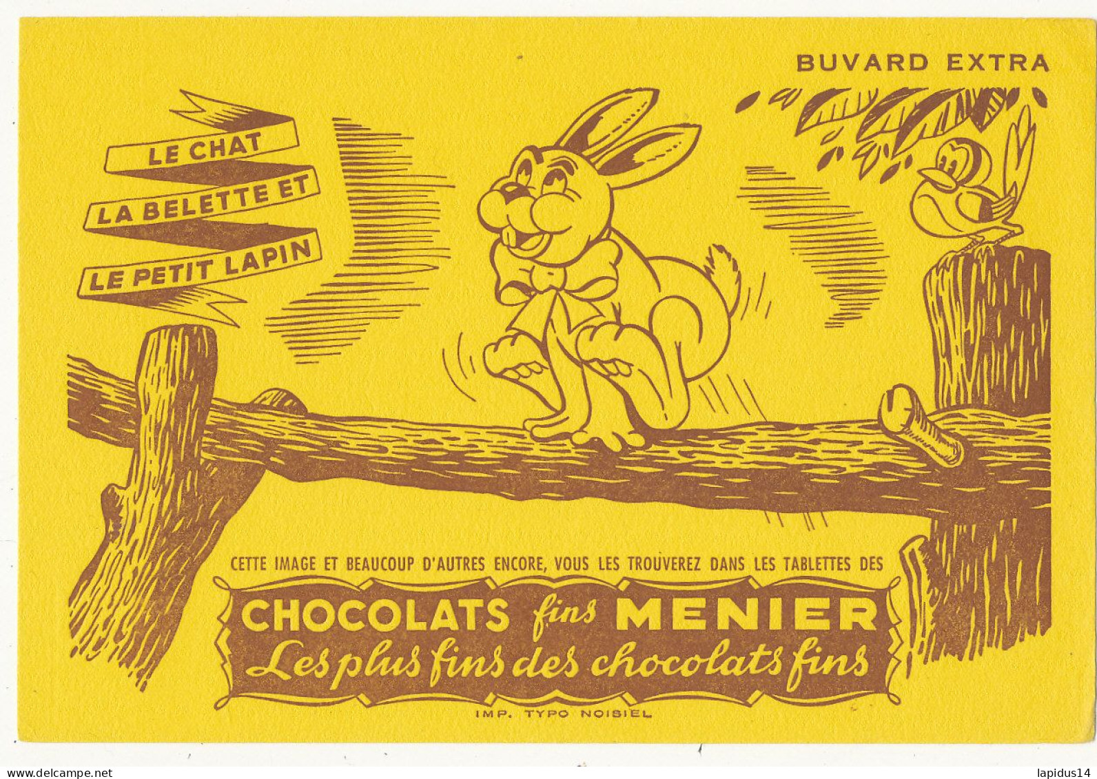 BU 2813 -  BUVARD  CHOCOLATS MENIER  LE  CHAT LA BELETTE ET LE PETIT LAPIN - Cacao