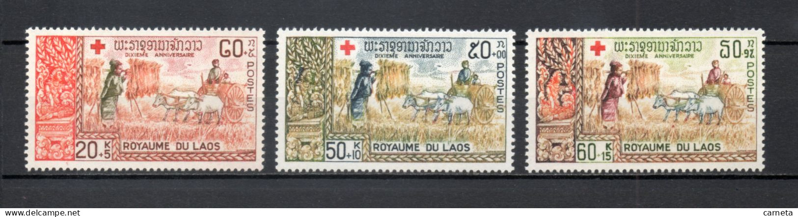 LAOS   N° 164 à 166    NEUFS SANS CHARNIERE    COTE 4.00€   CROIX ROUGE - Laos