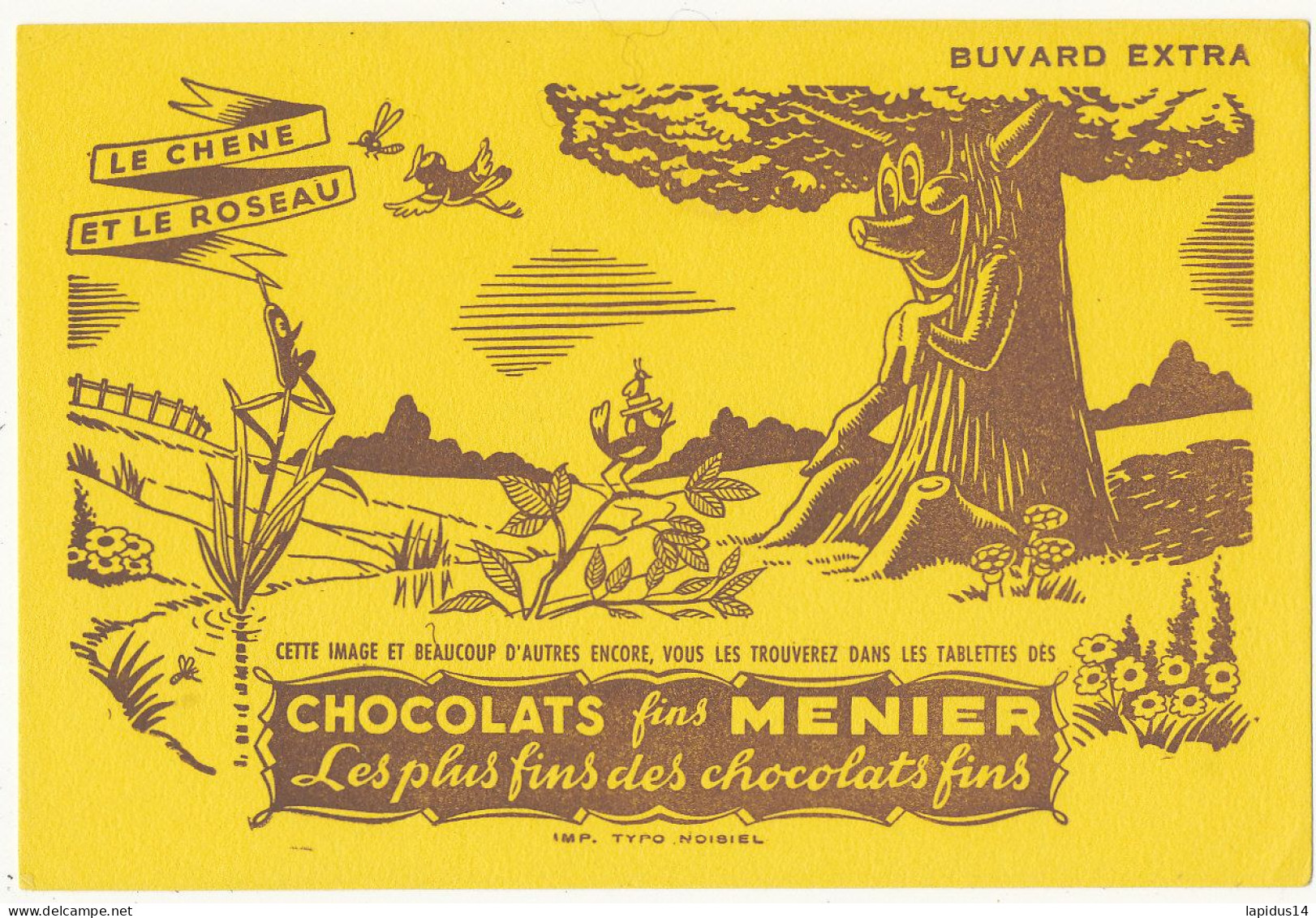 BU 2815 -  BUVARD  CHOCOLATS MENIER  LE CHENE ET LE ROSEAU - Cacao