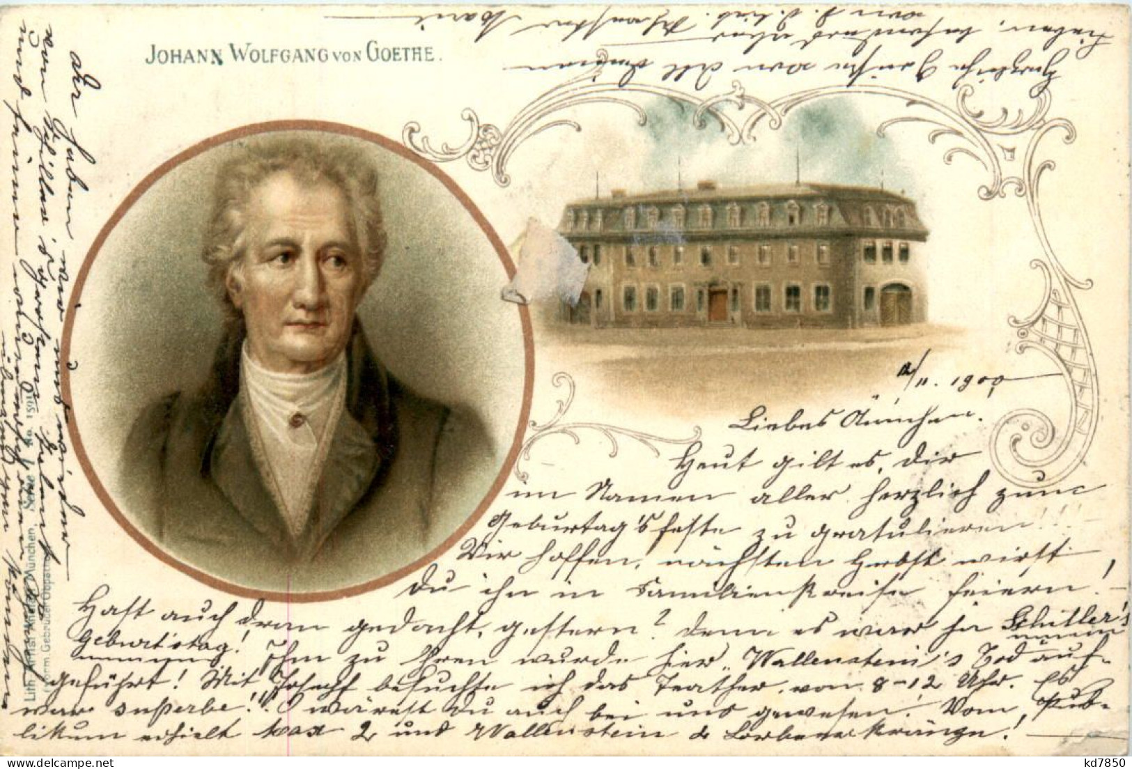 Johann Wolfgang Von Goethe - Litho - Ecrivains