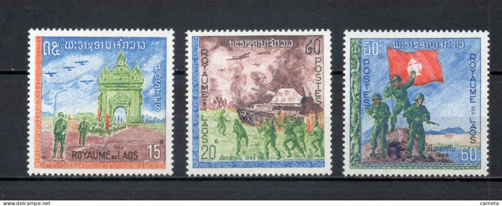 LAOS   N° 174 à 176    NEUFS SANS CHARNIERE    COTE 2.50€     JOURNEE DE L'ARMEE - Laos