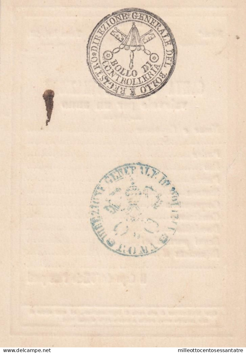 3011 - PONTIFICIO - "Carta Di Legittimazione" Del 1° Maggio 1863 - Estados Pontificados