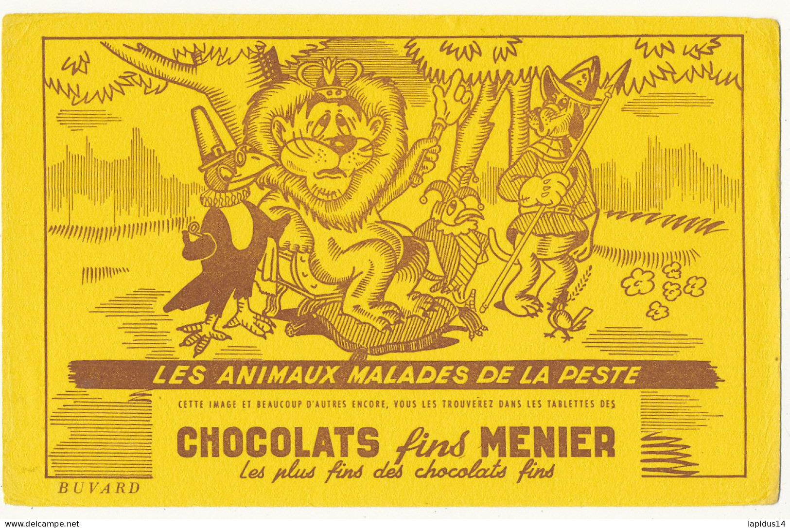 BU 2816 -  BUVARD  CHOCOLATS MENIER  LE CHENE ET LE ROSEAU - Chocolade En Cacao