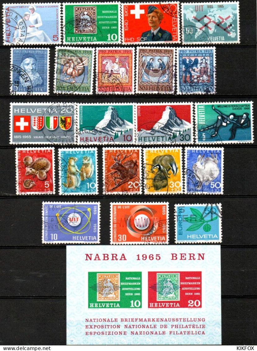 SUISSE,SCHWEIZ,1965,  AUS MI  808  - 830, JAHRGANG  BLOCK *,  GESTEMPELT, OBLITERE - Used Stamps