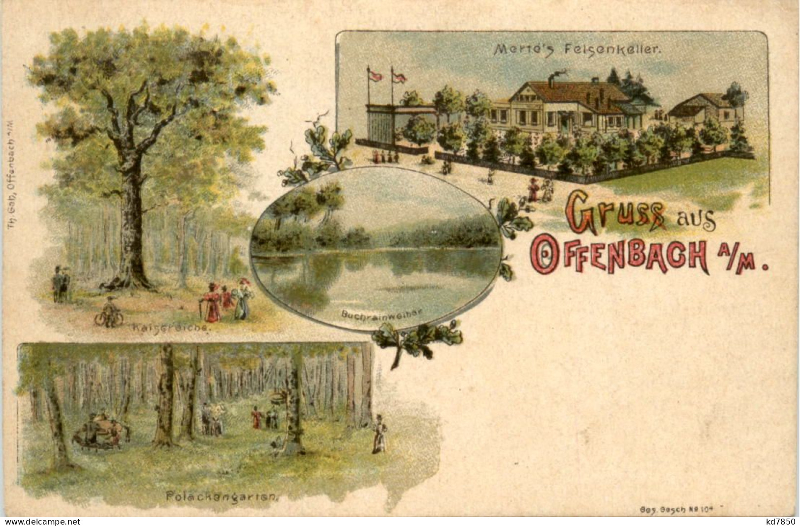 Gruss Aus Offenbach - Mertes Felsenkeller - Litho - Offenbach