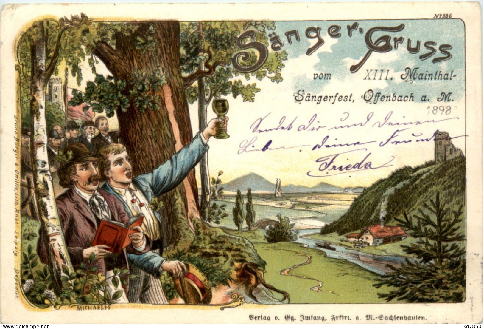 Offenbach - Sängerfest 1898 - Litho - Offenbach