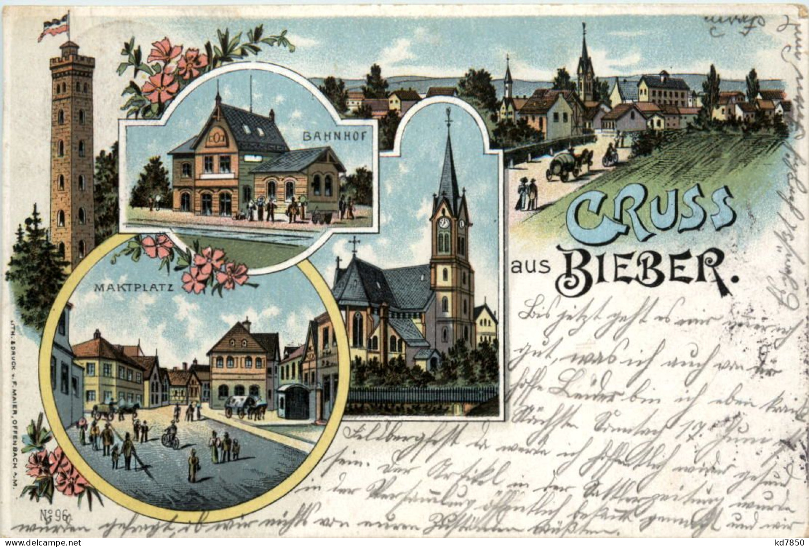 Offenbach - Gruss Aus Bieber - Litho - Offenbach