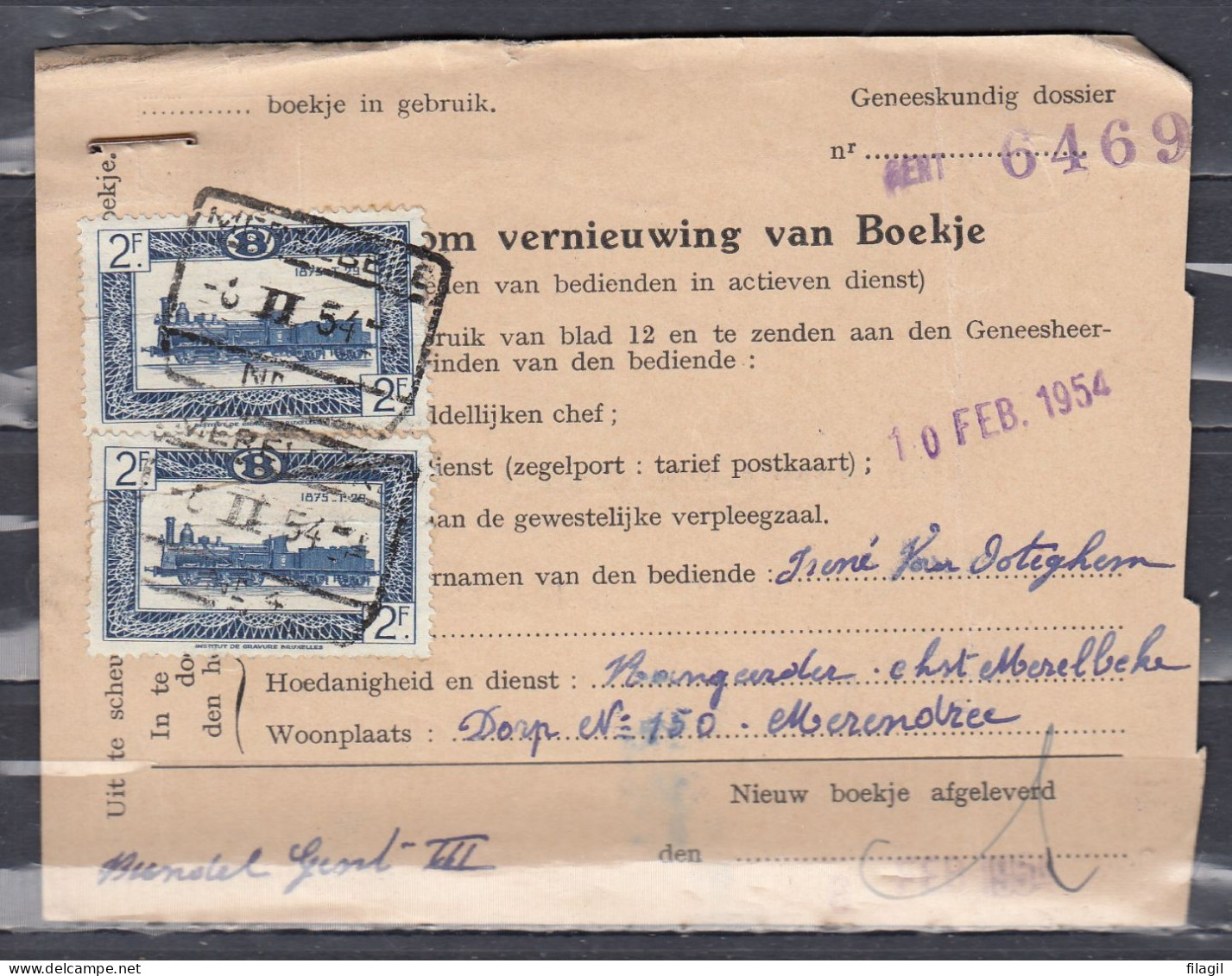 Kaartje Van Geneeskundige Dienst Van Merelbeke N°4 - Documents & Fragments