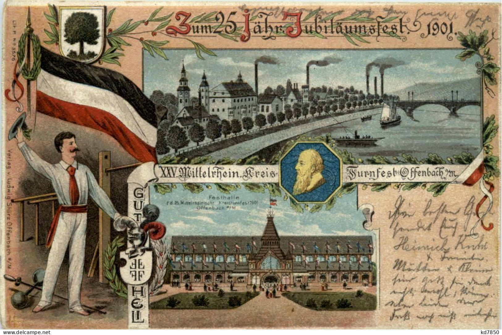 Offenbach - 25. Kreis Turnfest 1901 - Litho - Offenbach