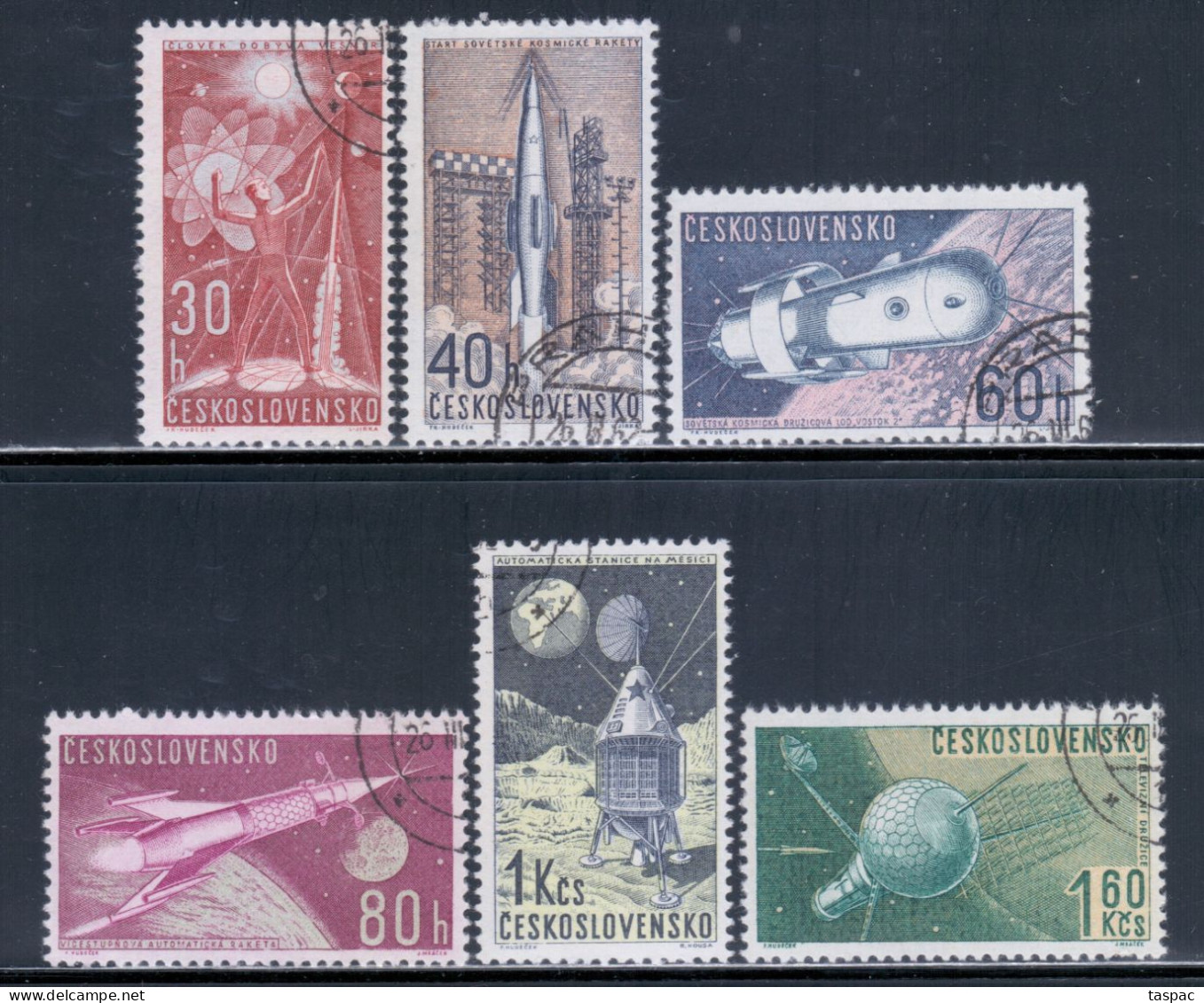 Czechoslovakia 1962 Mi# 1329-1334 Used - Space Research - Europa