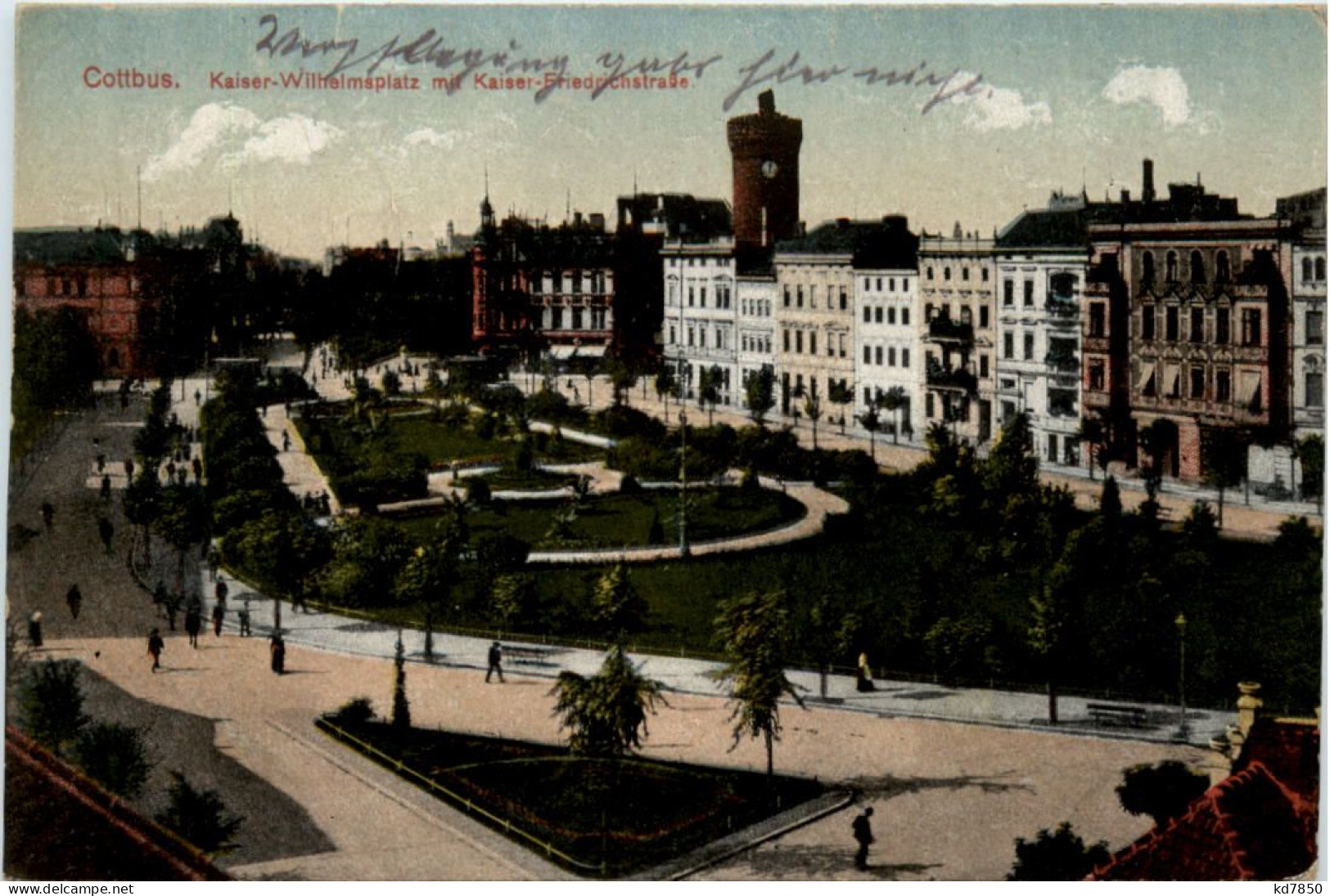 Cottbus, Kaiser-Wilhelmplatz Mit Kaiser Friedrichstrasse - Cottbus