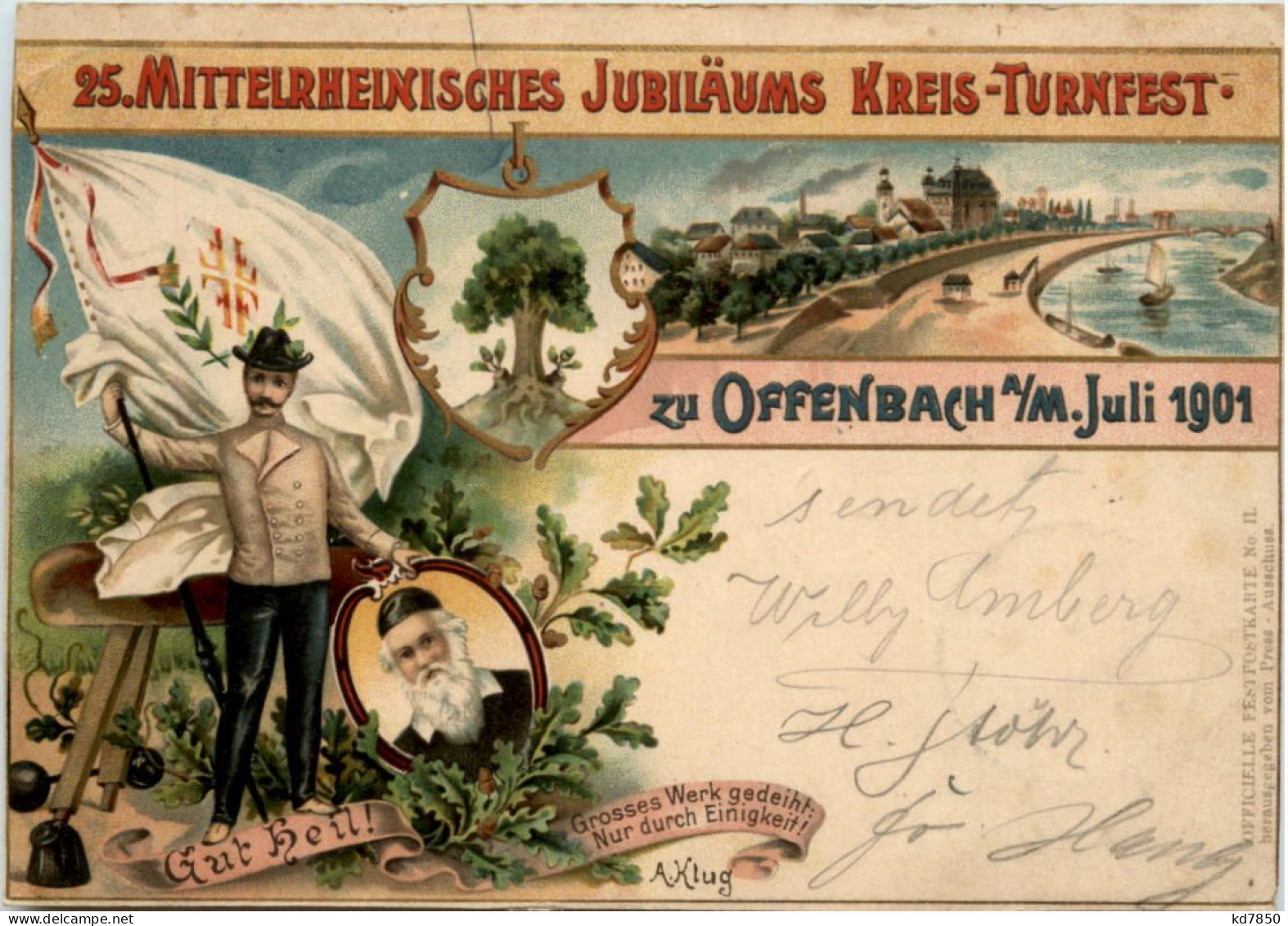 Offenbach - 25. Kreis Turnfest 1901 - Litho - Offenbach