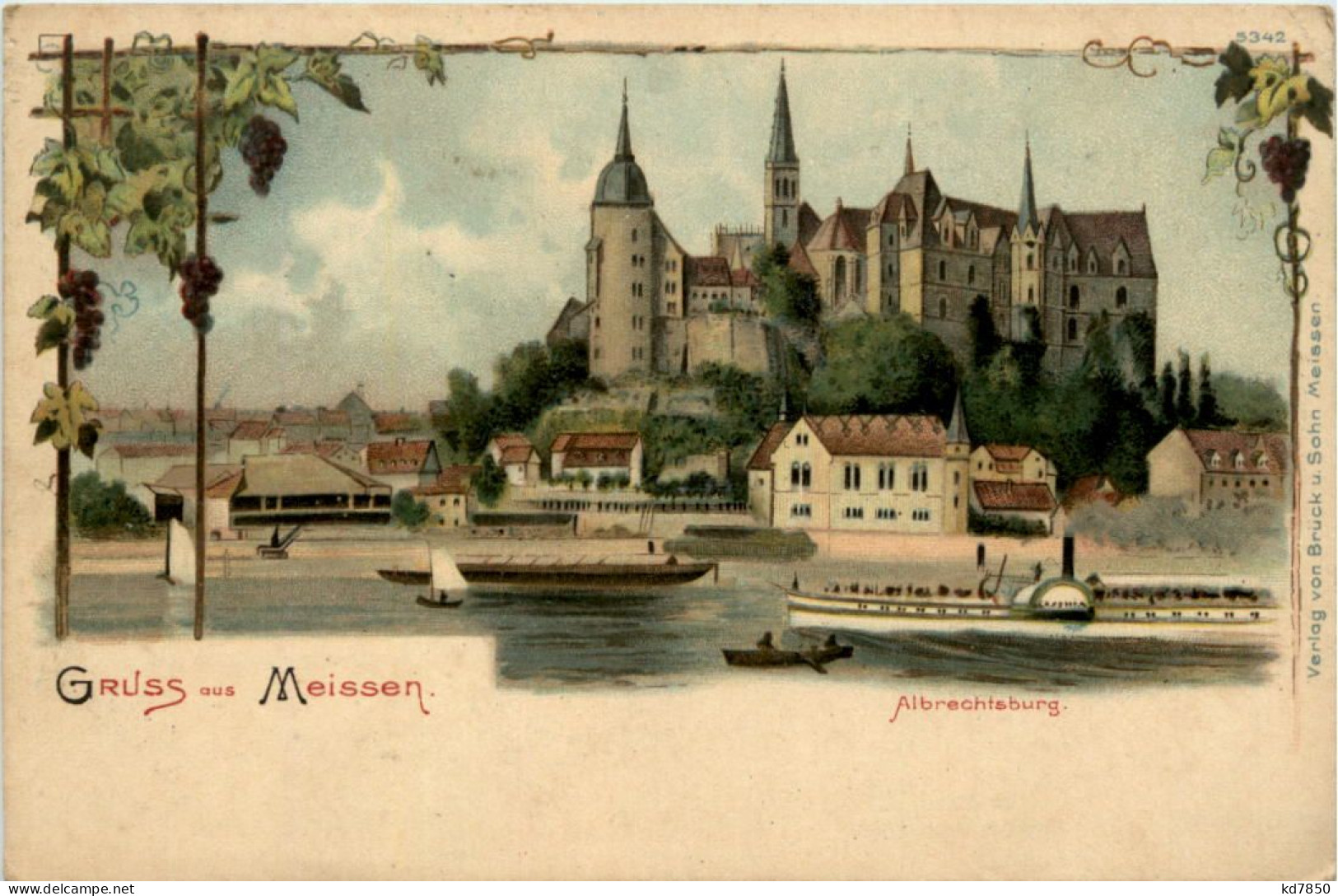 Gruss Aus Meissen - Litho - Meissen