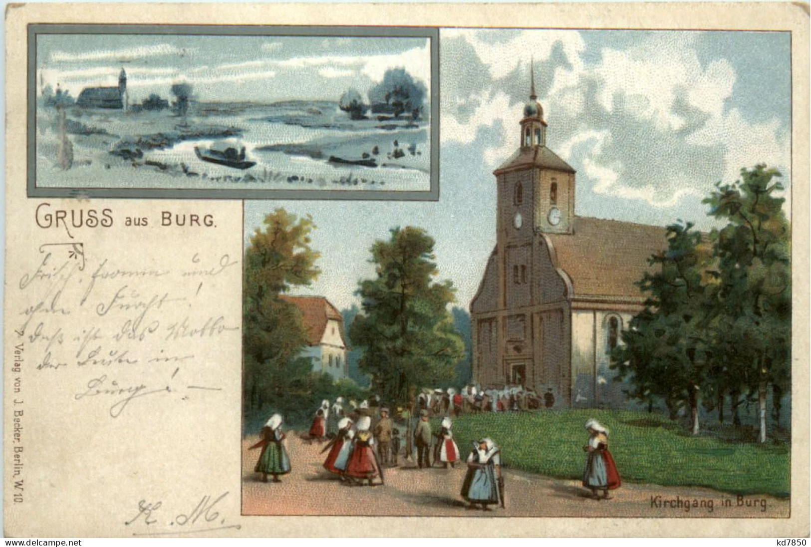 Gruss Aus Burg - Litho - Burg (Spreewald)