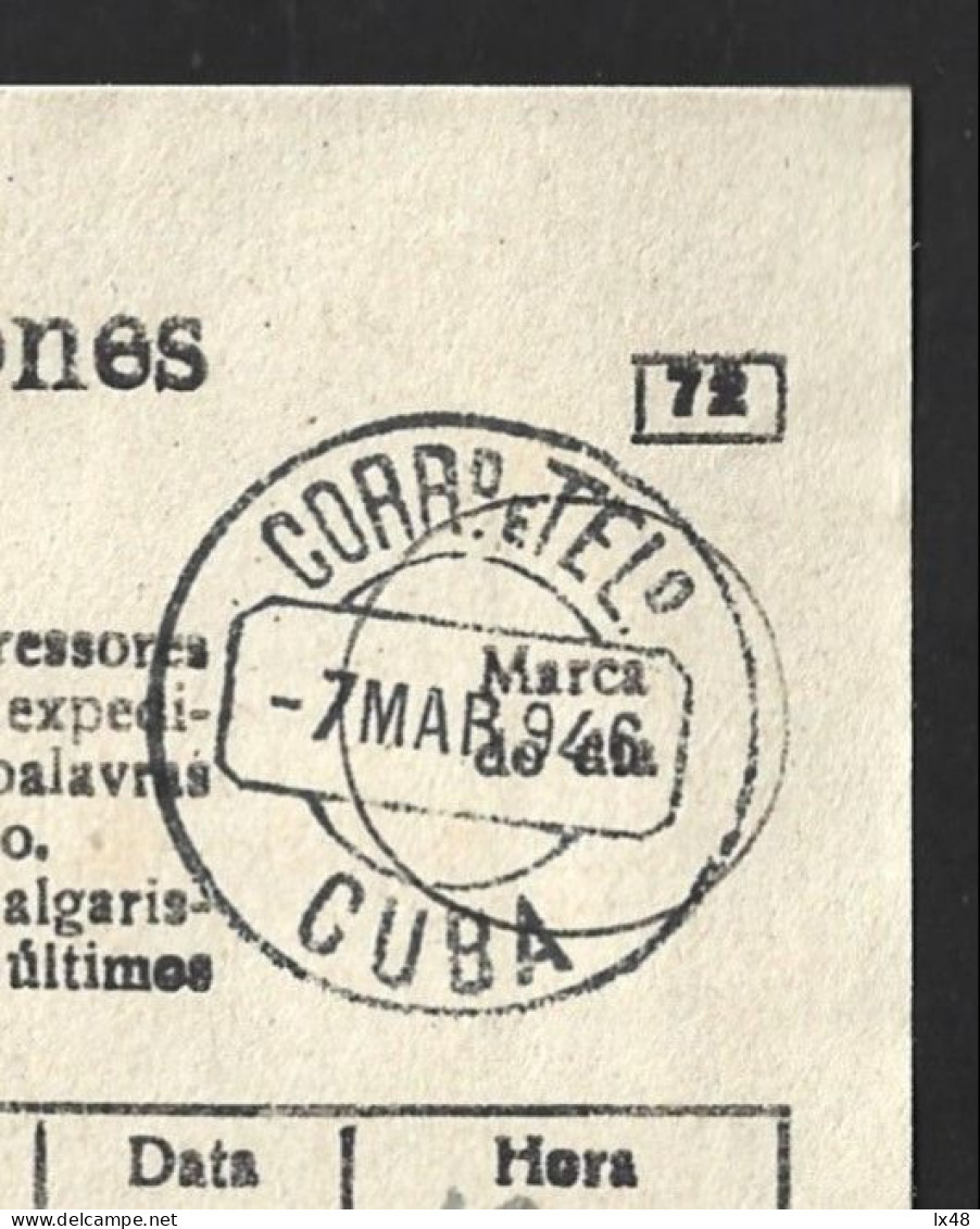 Telegram Circulated In 1946, Obliteration Of Cuba, Alentejo. Telegrama Circulado 1946, Obliteração Cuba, Alentejo.  Tele - Cartas & Documentos