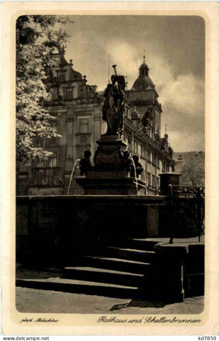 Gotha, Rathaus Und Schellenbrunnen - Gotha