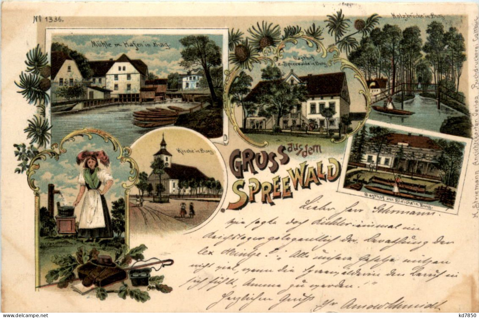 Gruss Aus Dem Spreewald - Burg - Litho - Burg (Spreewald)