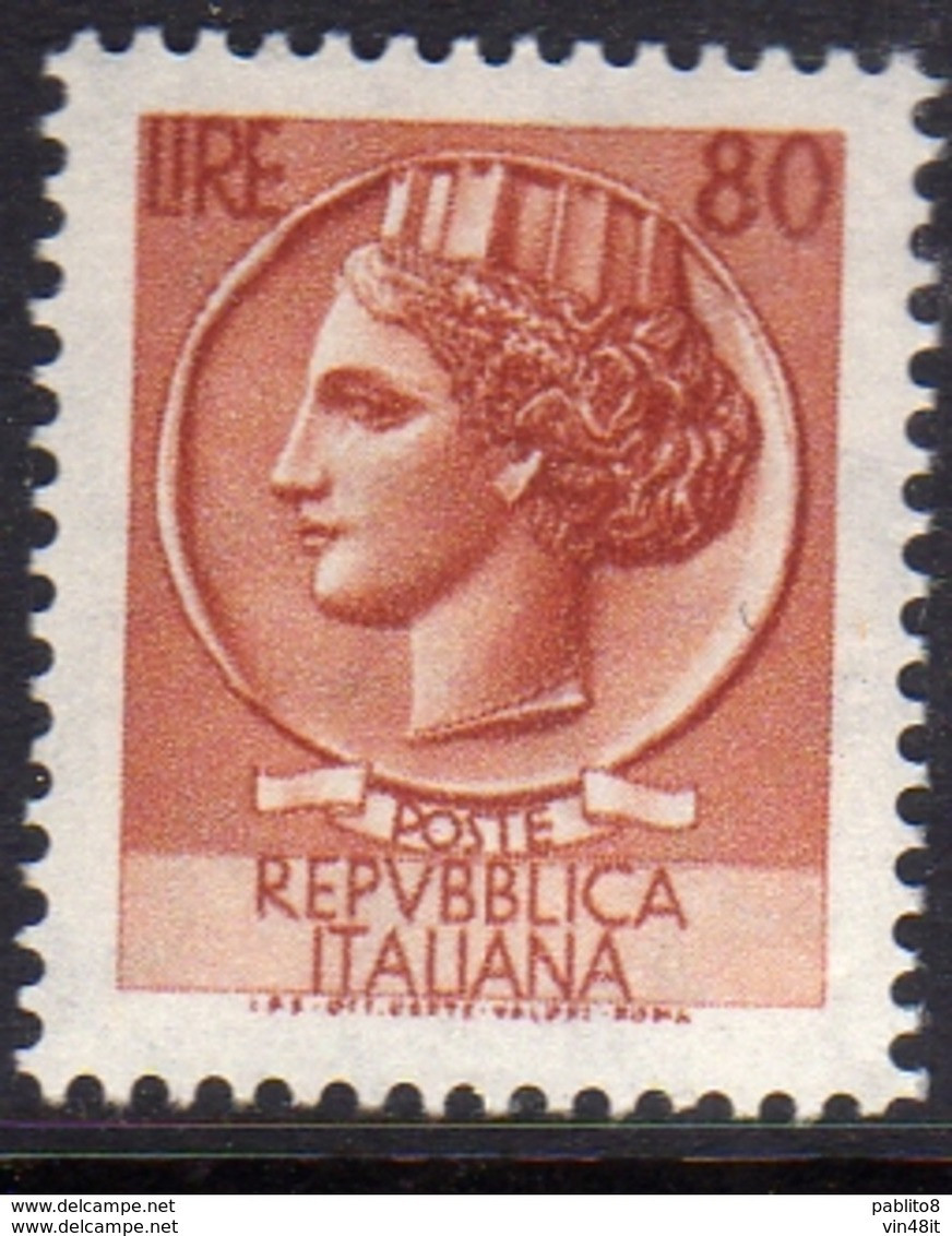 1968 - ITALIA REPUBBLICA - SIRACUSANA - LIRE  80    - SINGOLO - NUOVO - 1961-70: Neufs