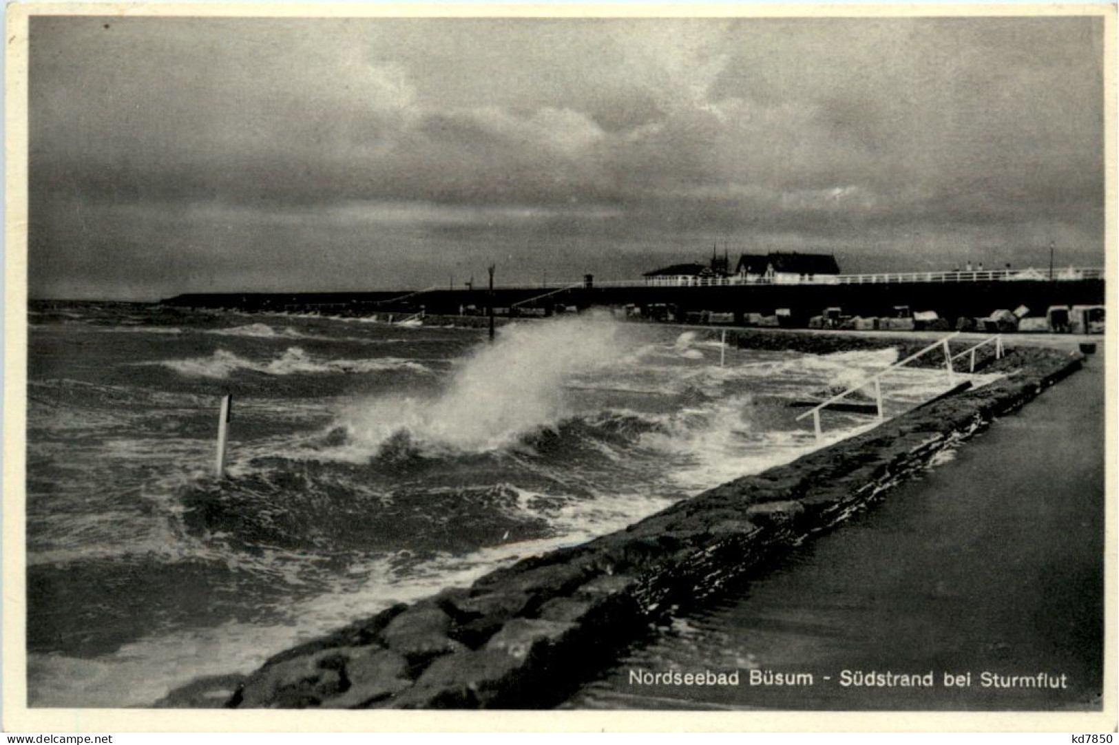 Nordseebad Büsum - Südstrand Bei Sturmflut - Büsum