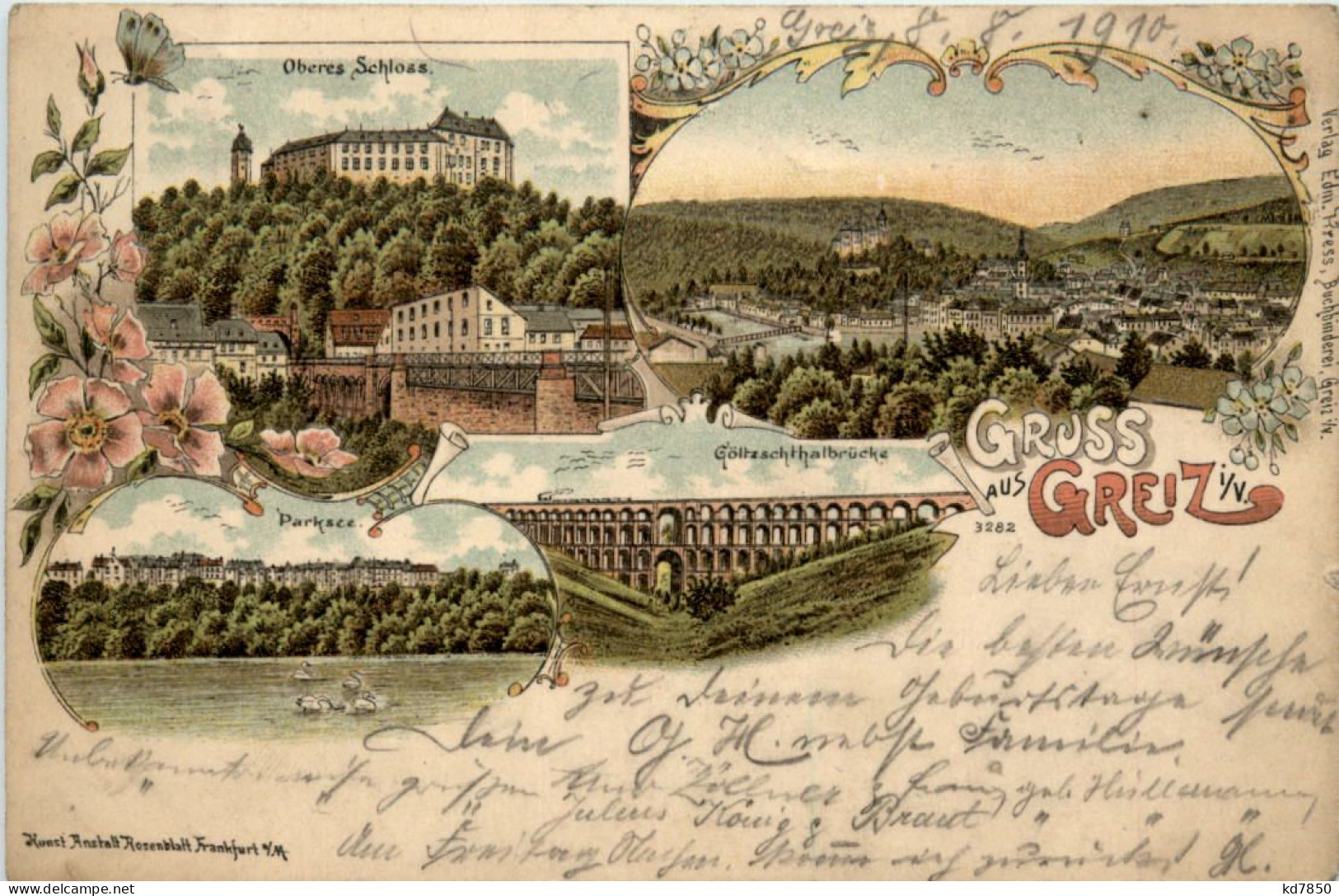 Gruss Aus Greiz - Litho - Greiz