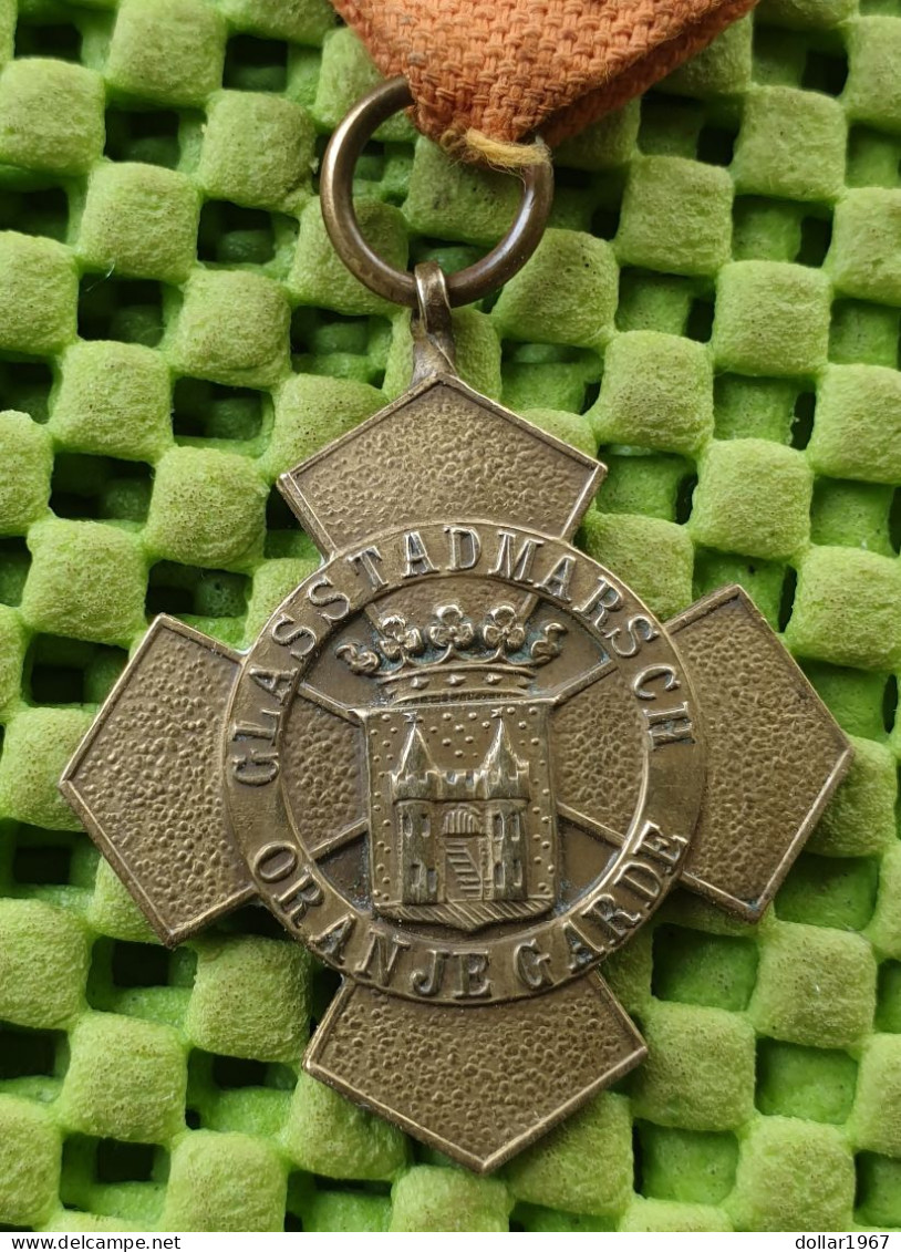 Medaile   : Glasstad- Marsch * Oranje Garde * Leerdam.  -  Original Foto  !!  Medallion  Dutch - Other & Unclassified