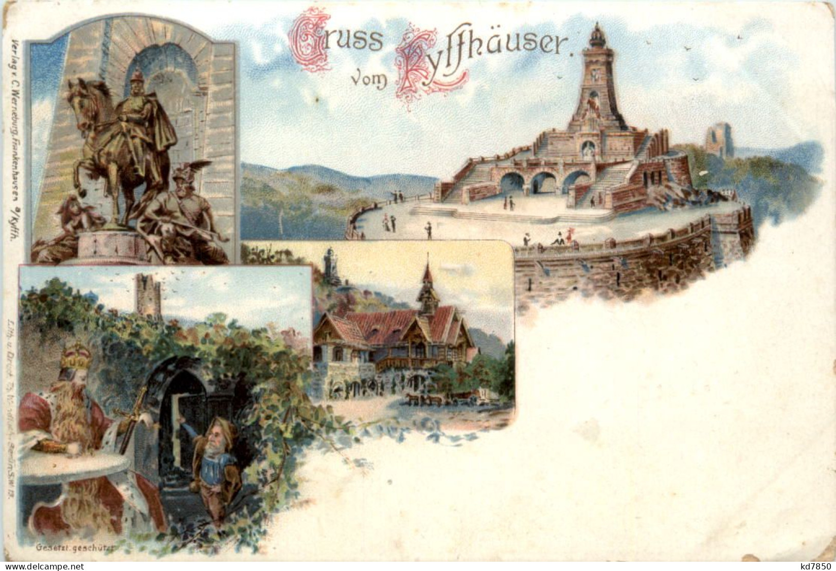 Gruss Vom Kyffhäuser - Litho - Kyffhaeuser