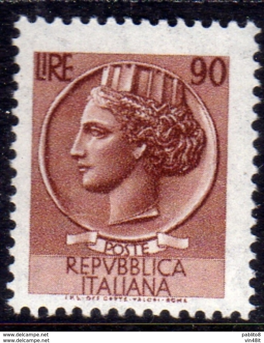 1968 - ITALIA REPUBBLICA - SIRACUSANA - LIRE  90    - SINGOLO - NUOVO - 1961-70: Mint/hinged