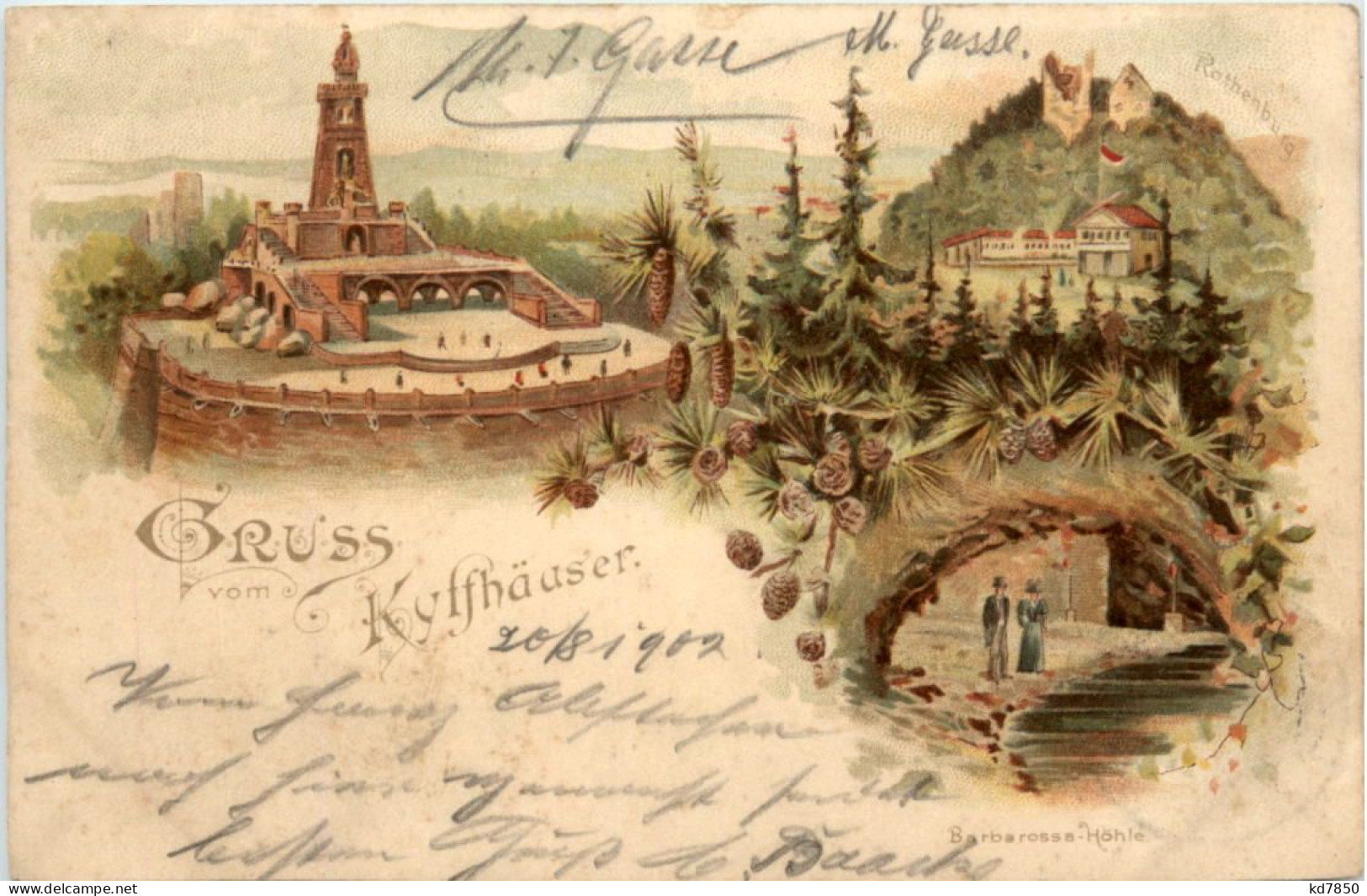 Kyffhäuser - Kaiser Wilhelm Denkmal - Litho - Kyffhaeuser