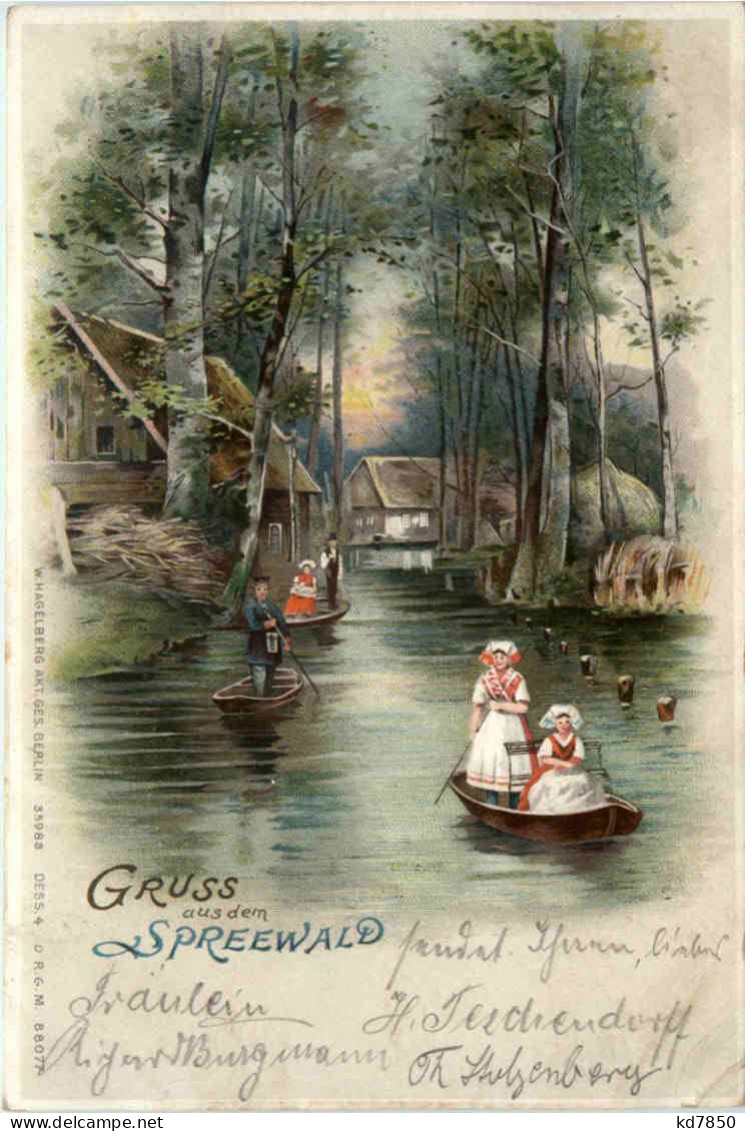 Gruss Aus Dem Spreewald - Litho - Luebbenau