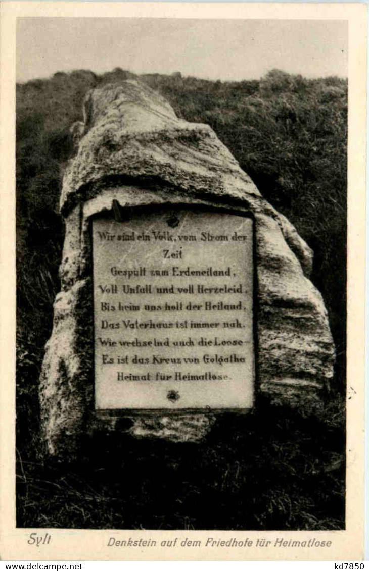 Sylt - Denkstein Auf Dem Friedhof - Sylt