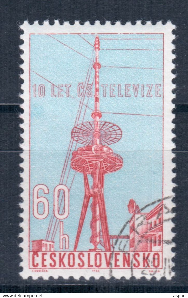 Czechoslovakia 1963 Mi# 1395 Used - Short Set - Czechoslovak Television, 10th Anniv. / Space - Europa