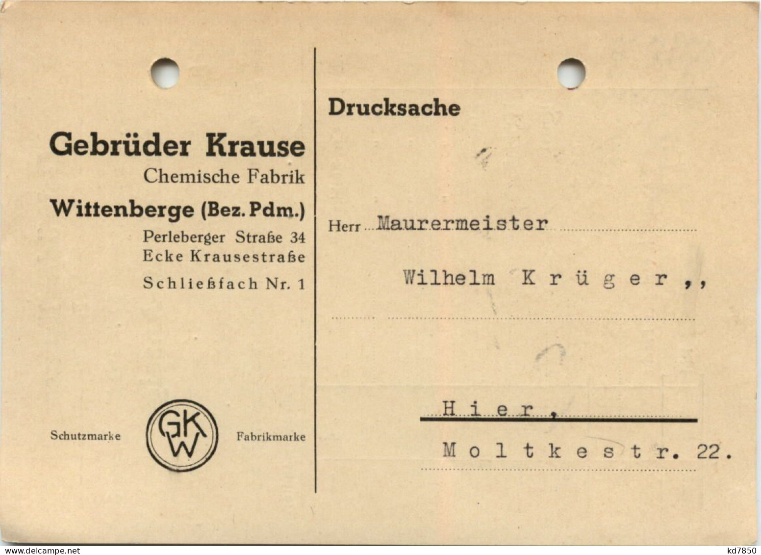 Wittenberge - Gebrüder Krause - Chemische Fabrik - Wittenberge