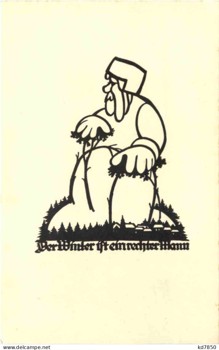 Scherenschnitt Künstler Ak A. M. Schwindt - Silhouetkaarten