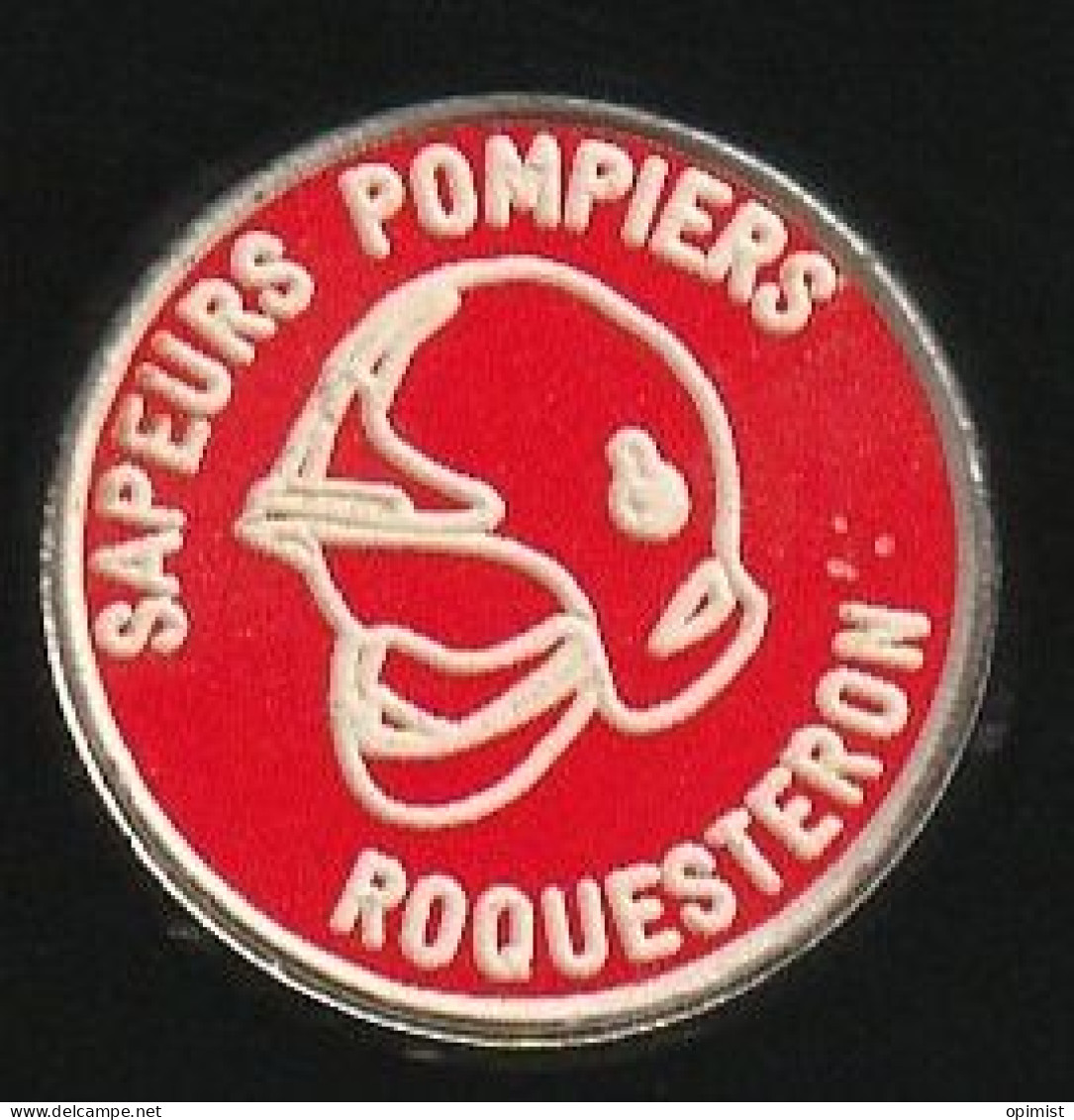 77661-Pin's .Roquesteron.Sapeurs Pompiers.numéroté 32. - Bomberos