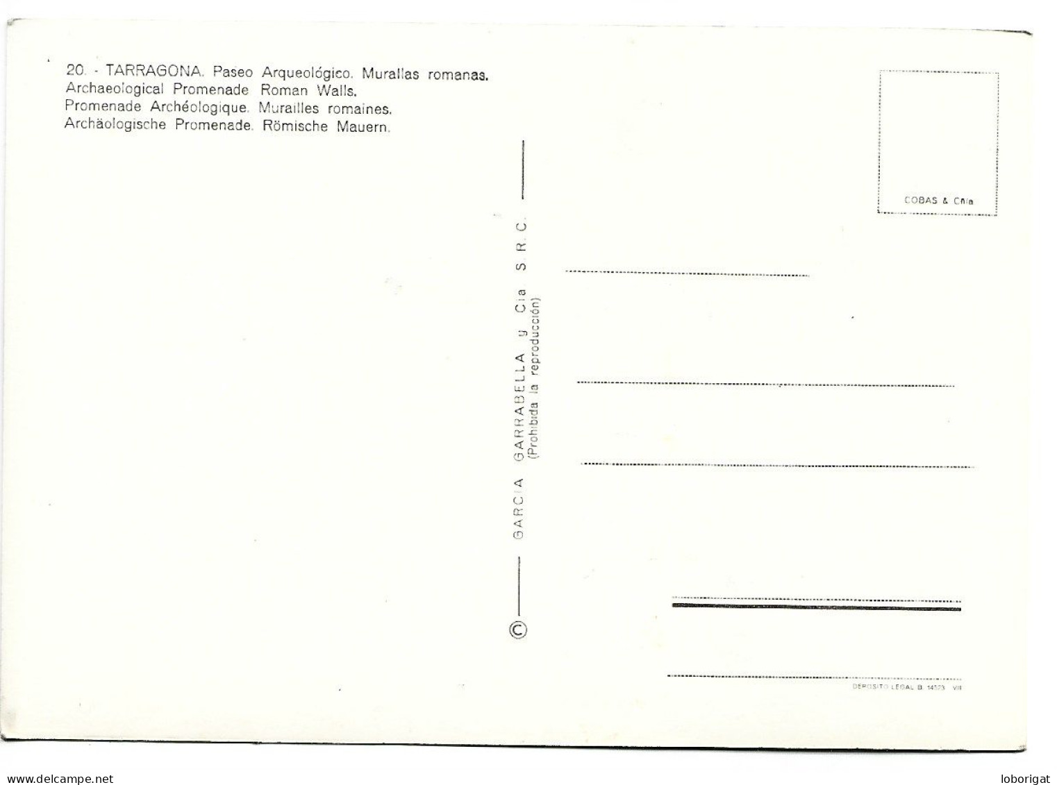 PASEO ARQUEOLOGICO, MURALLAS ROMANAS / ARCHEOLOGICAL PROMENADE, ROMAN WALLS,.-  TARRAGONA - ( CATALUNYA ) - Tarragona