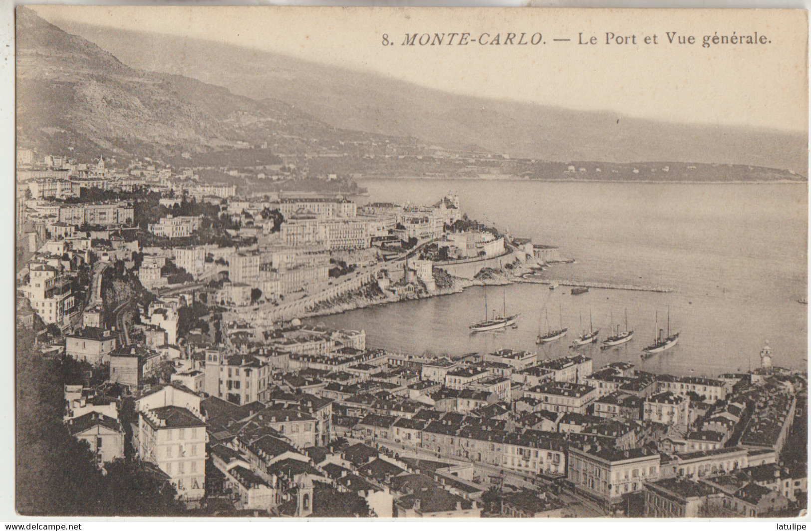 Monte Carlo  Le Port Et  Bateaux  Vue Generale - Monte-Carlo