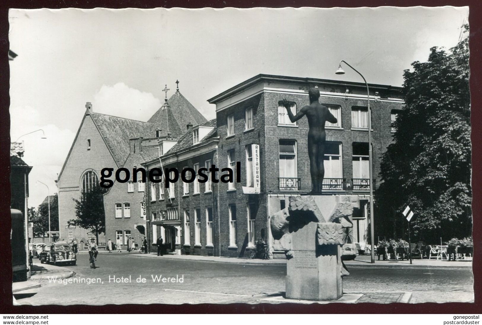 NETHERLANDS Wageningen 1950s Hotel De Wereld. Real Photo Postcard (h1367) - Wageningen