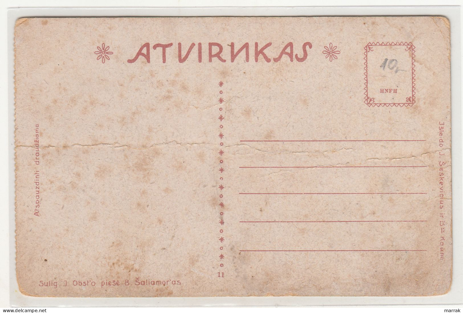 Telšiai, Herbas, Apie 1925 M. Atvirukas. Lenktas - Litauen