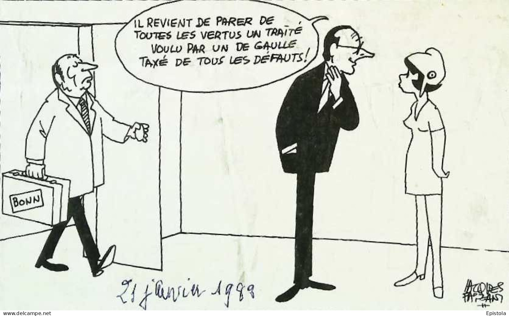 ► Coupure De Presse  Quotidien Le Figaro Jacques Faisant 1983 Mitterrand Chirac Bonn - Desde 1950