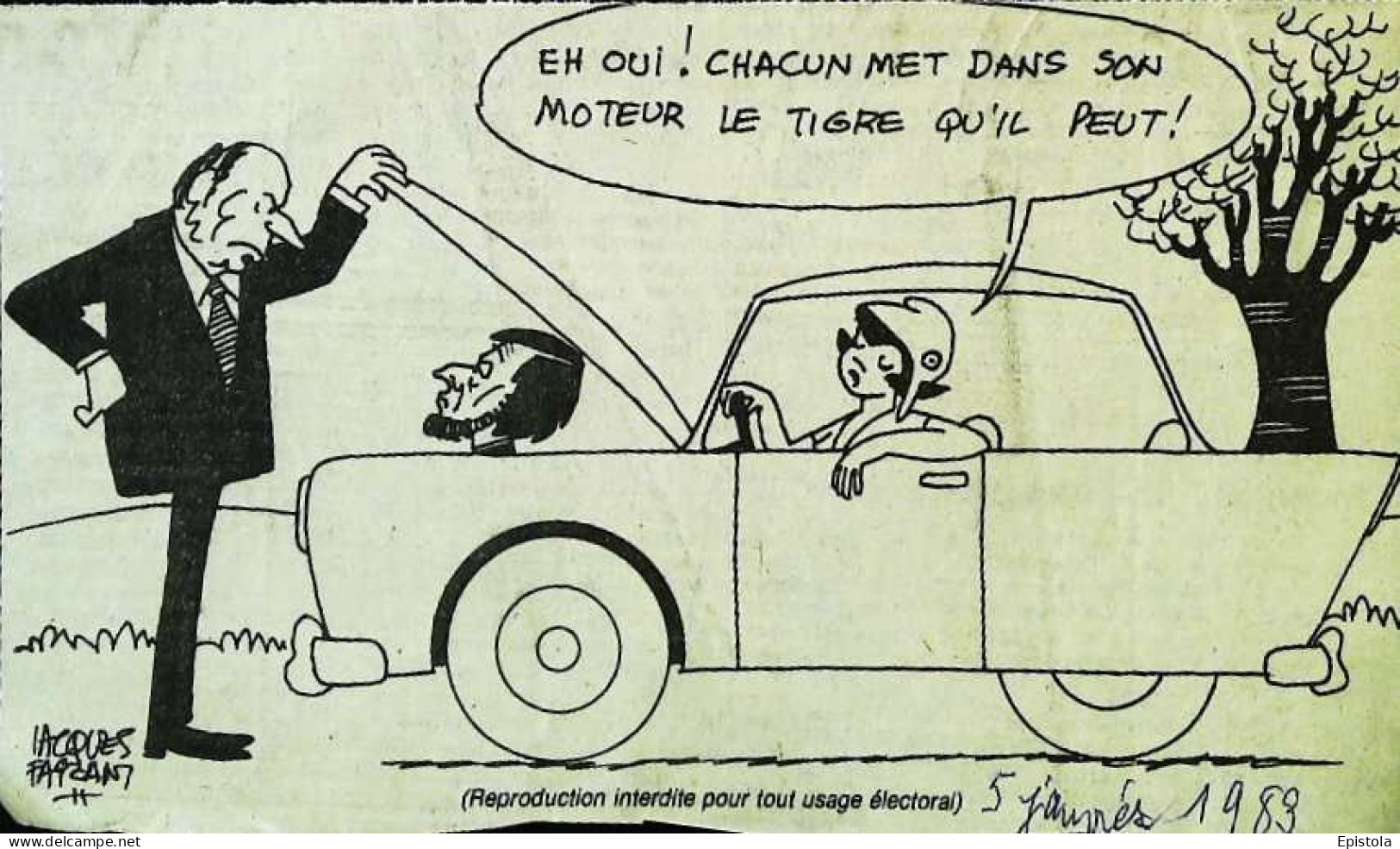 ► Coupure De Presse  Quotidien Le Figaro Jacques Faisant 1983 Automobile Panne Tigre - 1950 à Nos Jours