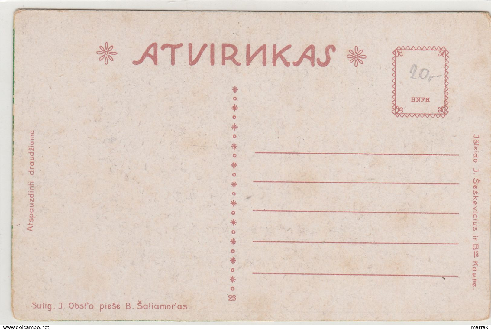 Vilkaviškis, Herbas, Apie 1925 M. Atvirukas - Litauen